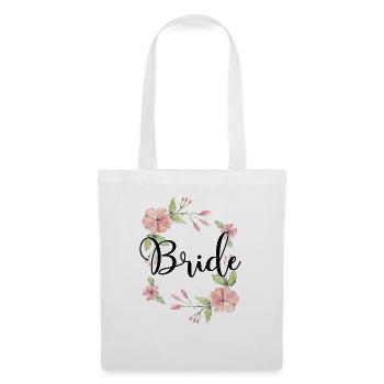Mariée mariée pour être couronne de fleurs fleurs engagement JGA - Sac en tissu - blanc - Devant