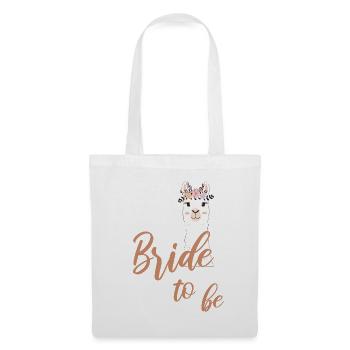 Mariée à être mariée Alpaga Lama JGA bachelorette - Sac en tissu - blanc - Devant
