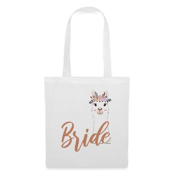 Mariée pour être mariée Alpaga Lama Alpaka JGA Party - Sac en tissu - blanc - Devant
