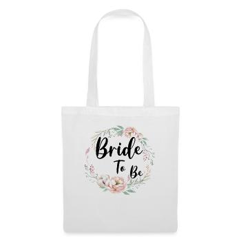 Bride Bride to be flower wreath flowers engagement JGA - Tote Bag - white - Front