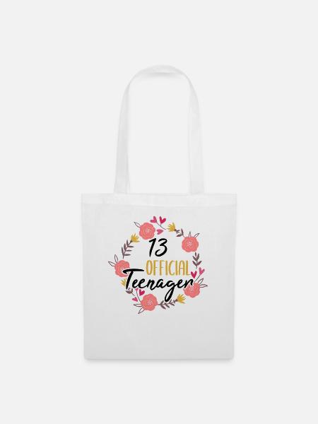 13. Geburtstag Mädchen 13 Jahre Teenager Geschenk - Stoffbeutel - Weiß
