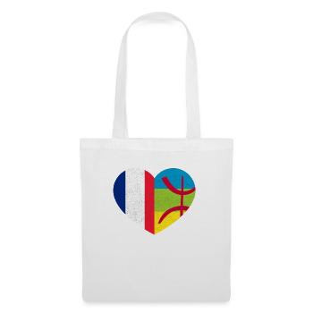Amazigh Kabyle French Pride Heart Tamazgha - Sac en tissu - blanc - Devant