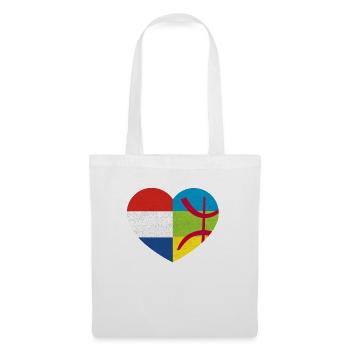 Amazigh Kabyle Dutch Pride Heart Tamazgha - Sac en tissu - blanc - Devant