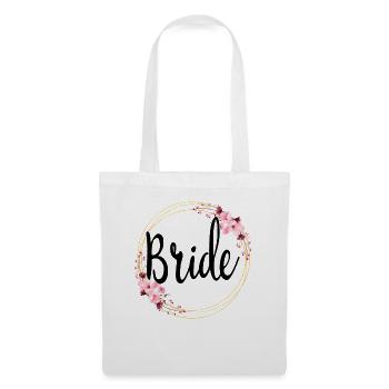 Bride To Be Bridal Flower Wreath Flowers Engagement JGA - Tote Bag - white - Front