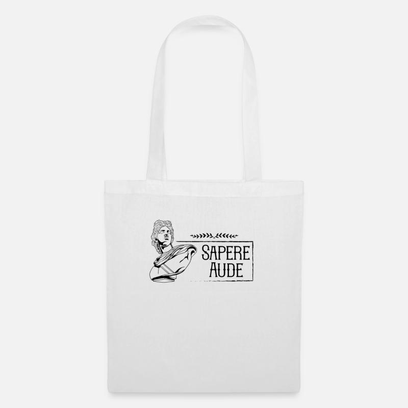 Lateinischer Spruch - Sapere Aude - Stoffbeutel - Weiß