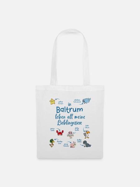 Meine Lieblingstiere in Baltrum - Stoffbeutel - Weiß