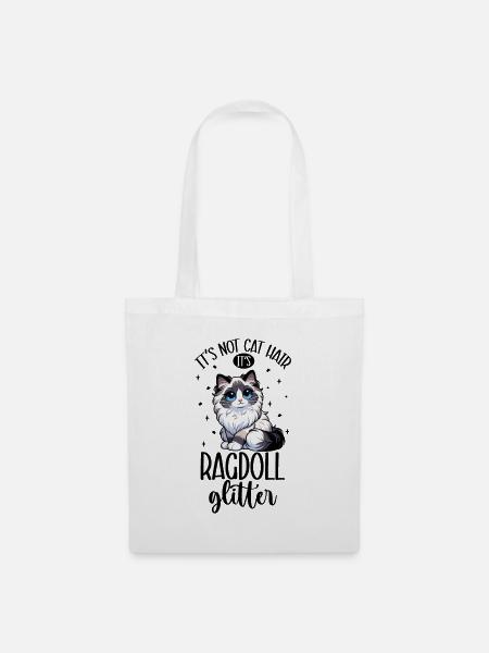 Katzen Glitzer - Ragdoll - Stoffbeutel - Weiß