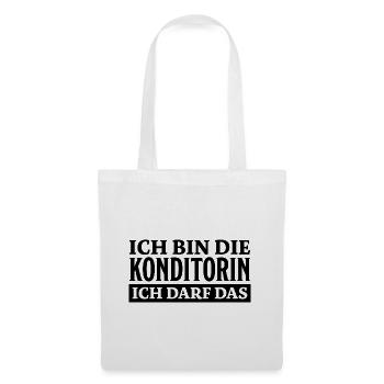 Konditorin Spruch Backen Witz Konditorin Geschenk - Stoffbeutel - Weiß - Vorne