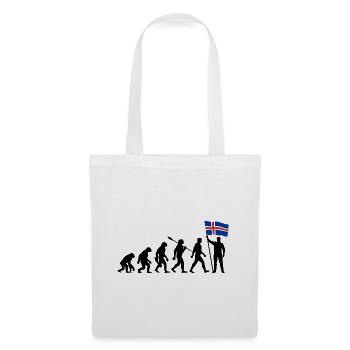 Island - Evolution - Flagge - Nation - Stoffbeutel - Weiß - Vorne