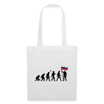 Russland - Evolution - Flagge - Nation - Stoffbeutel - Weiß - Vorne