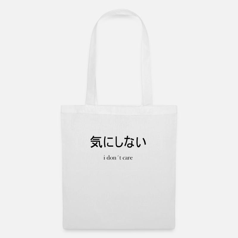 Japanische Zeichen i dont care - Stoffbeutel - Weiß