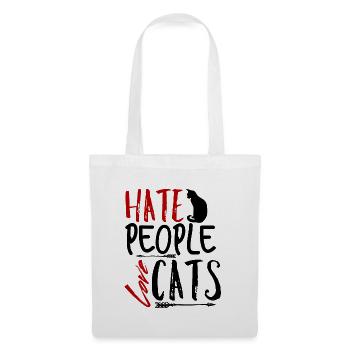 I hate cat people - Tote Bag - white - Front