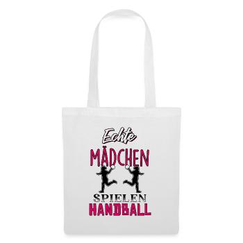 Echte Mädchen spielen Handball - Stoffbeutel - Weiß - Vorne