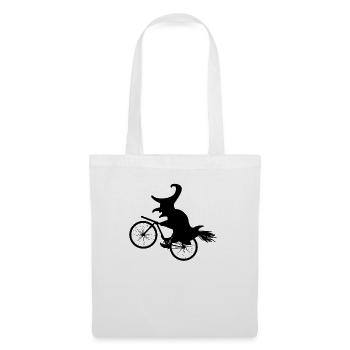 Biker witch Halloween bike with broom bike tour - Tote Bag - white - Front