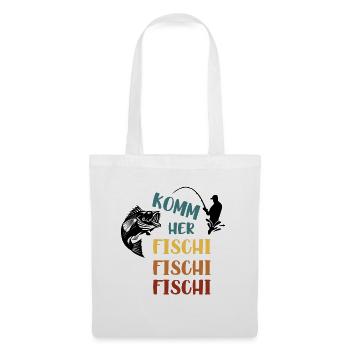 Komm Her Fischi Fischi Fischi Geschenk - Stoffbeutel - Weiß - Vorne