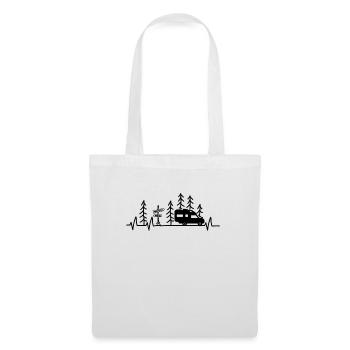 Camping camper settling cabin heartbeat - Tote Bag - white - Front