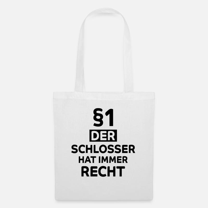 Schlosser Beruf Lustiger Spruch Schloss Geschenk - Stoffbeutel - Weiß