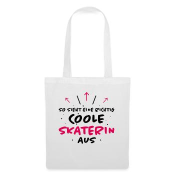 Skaterin Lustiger Spruch Skating Sprüche Geschenk - Stoffbeutel - Weiß - Vorne