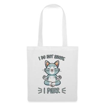 Ronron ronflement Drôle Dire Cadeau de chat - Sac en tissu - blanc - Devant