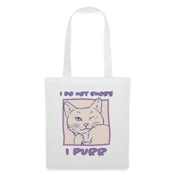 Schnurren Schnarchen Schlaf Spruch Katzen Geschenk - Stoffbeutel - Weiß - Vorne