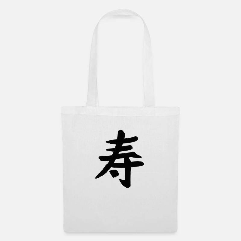 Langes Leben Chinesische Schrift Zeichen Symbol - Stoffbeutel - Weiß
