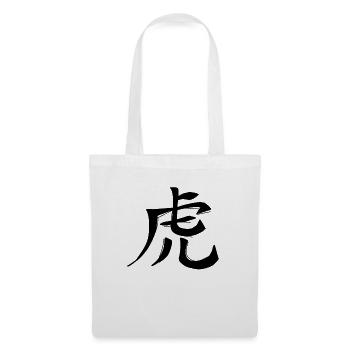 Signe du zodiaque chinois tigre - Sac en tissu - blanc - Devant
