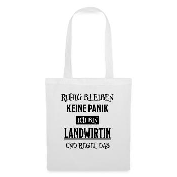 Landwirtin Witz Spruch Traktor Landwirtin Geschenk - Stoffbeutel - Weiß - Vorne