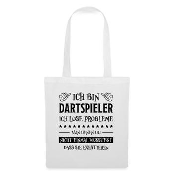 Dartspieler Witz Spruch Darts Dartpfeil Geschenk - Stoffbeutel - Weiß - Vorne