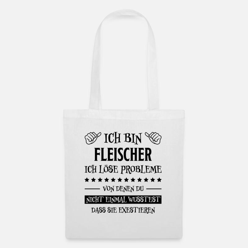 Fleischer Metzger Lustig Spruch Fleischer Geschenk - Stoffbeutel - Weiß