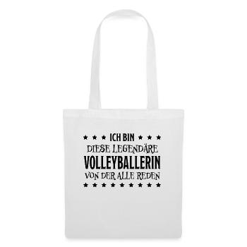 Volleyballerin Spruch Fun Beachvolleyball Geschenk - Stoffbeutel - Weiß - Vorne