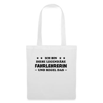 Fahrlehrerin Fahrschule Fun Fahrlehrerin Geschenk - Stoffbeutel - Weiß - Vorne