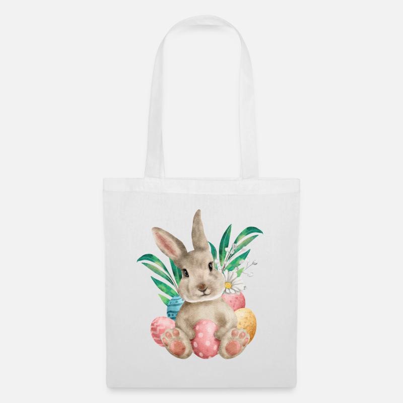 Watercolour Easter and Eggs - Tote Bag - white