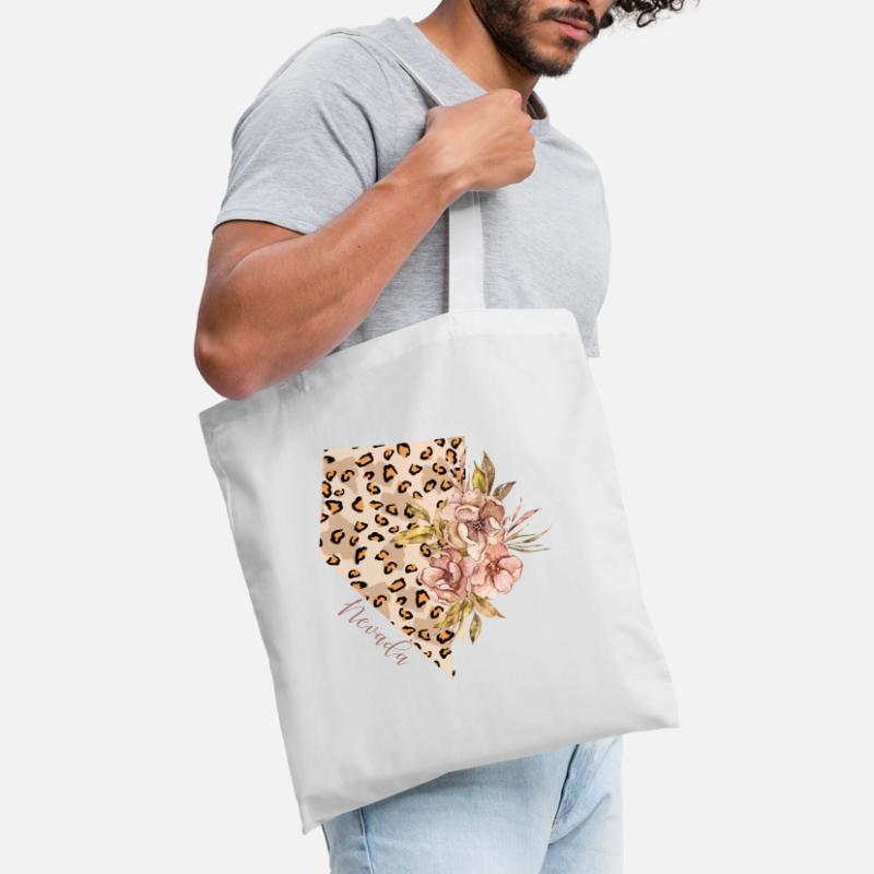 Nevada Leopard Pattern Map Leo Tote Bag