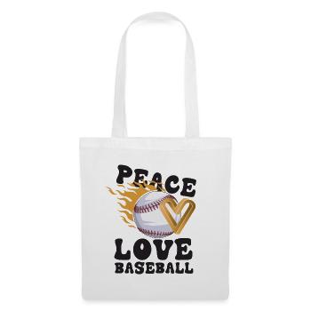 Girls Peace Love Baseball - Tote Bag - white - Front