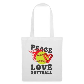 Les filles de la paix aiment le softball - Sac en tissu - blanc - Devant