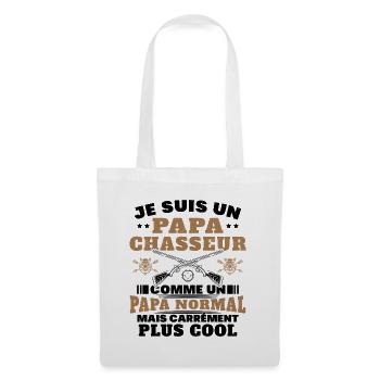 Un papa chasseur c'est comme un papa normal - Sac en tissu - blanc - Devant
