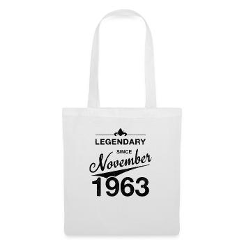 60e anniversaire Légendaire Novembre 1963 Année 63 - Sac en tissu - blanc - Devant