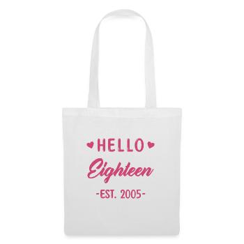 Bonjour dix-huit 2005 18 anniversaire fille - Sac en tissu - blanc - Devant
