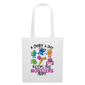 One candy a day Monster Funny Halloween - Tote Bag - white - Front