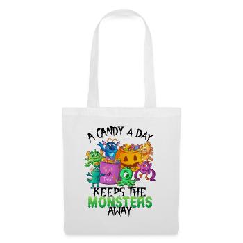 One Candy A Day Monster Funny Halloween - Tote Bag - white - Front