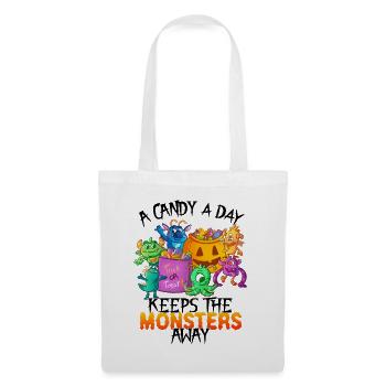 One Candy A Day Monster Funny Halloween - Tote Bag - white - Front