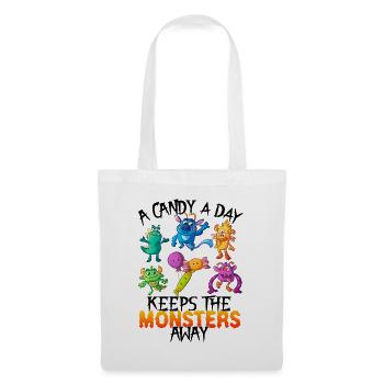 One Candy A Day Monster Funny Halloween - Tote Bag - white - Front