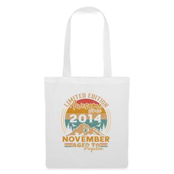 November 2014 Vintage Retro Geburtstagsgeschenk - Stoffbeutel - Weiß - Vorne