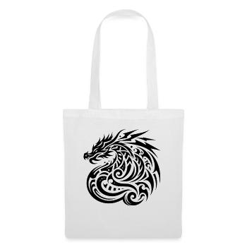Dragon Tribal Tattoo Einzigartiges Kunstwerk Design - Stoffbeutel - Weiß - Vorne