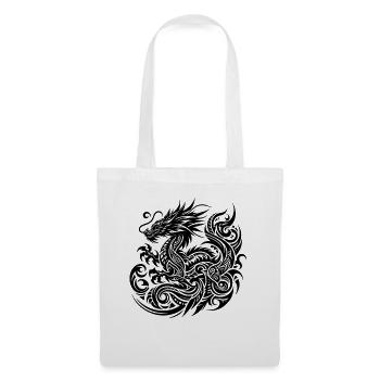 Dragon Tribal Tattoo Kunstvolles Design - Stoffbeutel - Weiß - Vorne