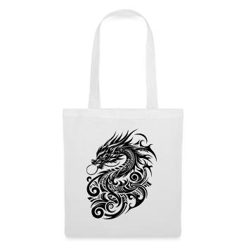 Dragon Tribal Tattoo Kunstvolles Design - Stoffbeutel - Weiß - Vorne