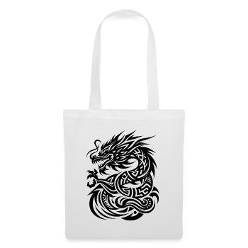 Dragon Tribal Tattoo Kunstvolles Design - Stoffbeutel - Weiß - Vorne