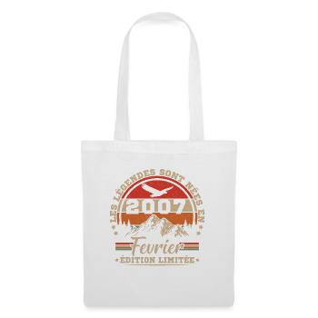 Février 2007 Vintage Anniversaire 2007 Cadeau - Sac en tissu - blanc - Devant