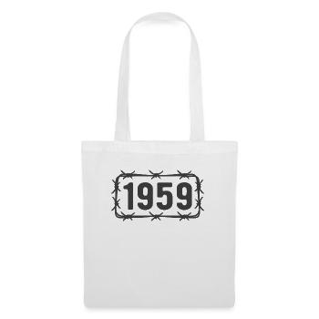 Geburtstag Vintage 1959 Stacheldraht - Stoffbeutel - Weiß - Vorne