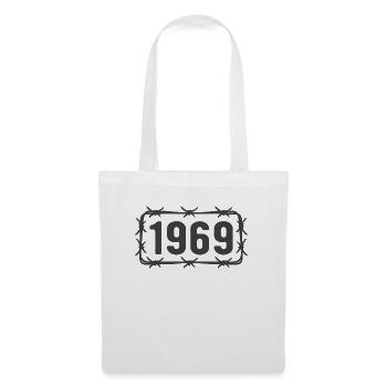 Anniversaire Vintage 1969 fil de fer barbelé - Sac en tissu - blanc - Devant
